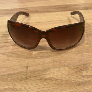 Brown Y2K cheetah & tortoiseshell print sunglasses